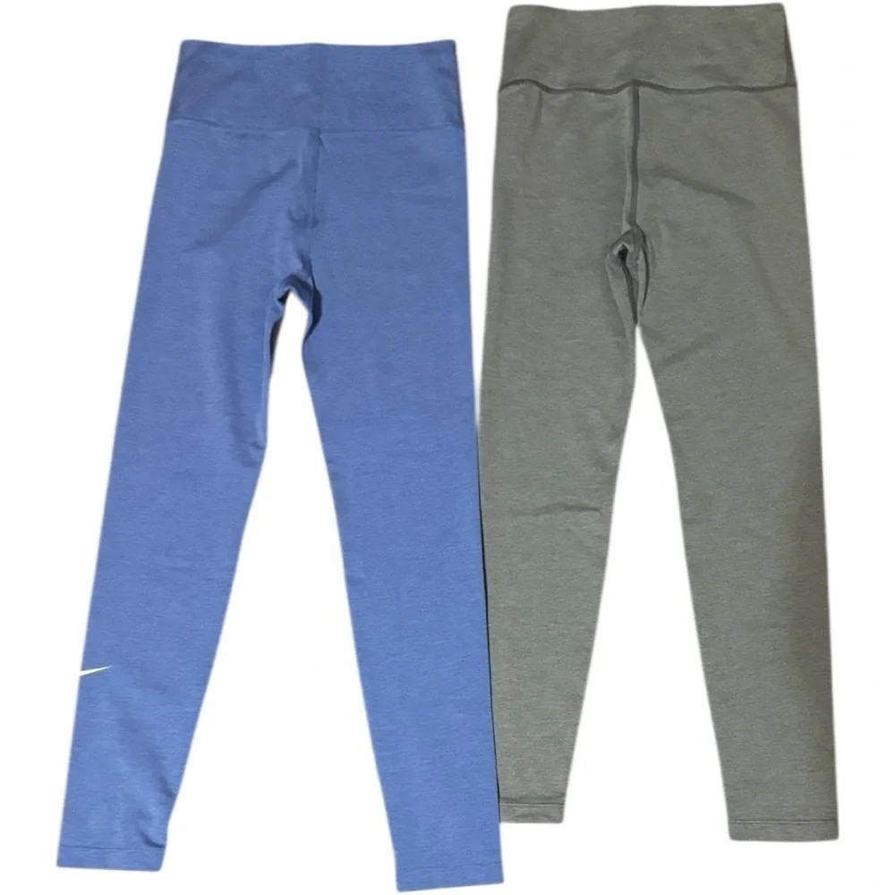 Nike One Dri-FIT Girls’ Leggings 2-Pack — Blue & Gray | Size M (12) - Picture 2 of 10